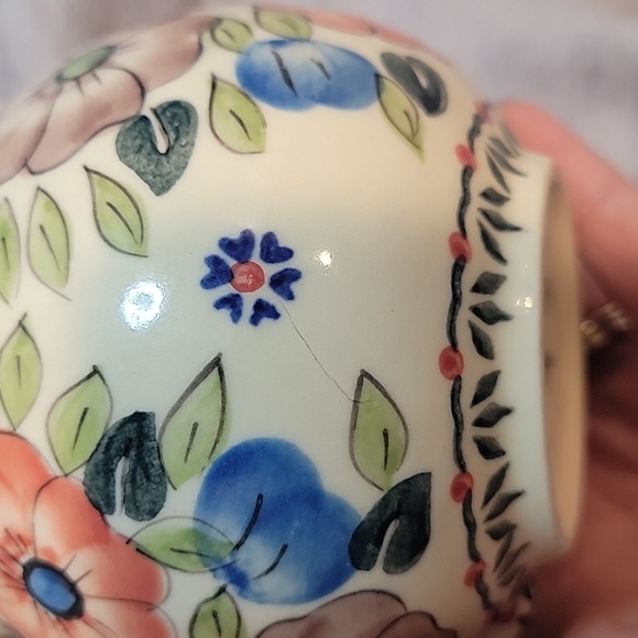 Polish Pottery Bubble SET Of 2 Mugs! UNIKAT Signature & Floral Pattern! HANDMADE - Picture 13 of 14